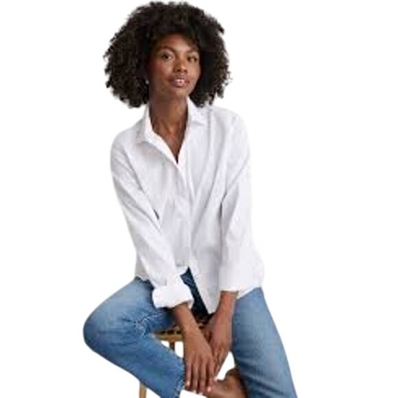 UNTUCKit NWT Bella White Button Down Long Sleeve Collared Cuffs Office Blouse - Picture 1 of 16